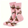 Wholesale Cotton Mid Calf Socks with Animal Print Design Trendy Unisex Casual