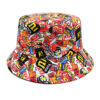 Wholesale Trendy Bucket Hat Hamburger Cola Print Graffiti Style Unisex Sun Hat for Outdoor Activities