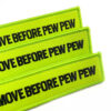 Wholesale Grass Green Flight Tag Keychain with Remove Before Pew Pew Text - Car Key Accessory Gift