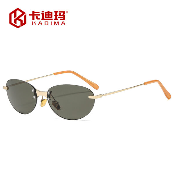 oly-eddc05472d73f4b674c6b3416c623312 Wholesale Chic Retro Oval Frameless Sunglasses UV400 Silver Frame Gray Lenses Fashion Accessory