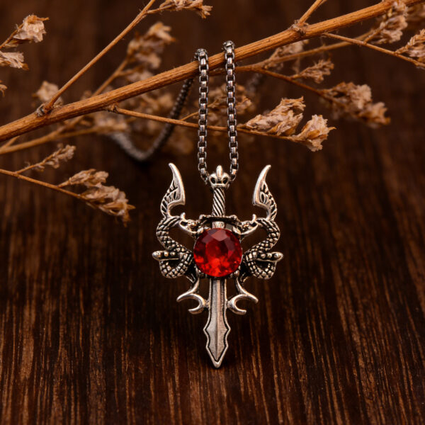 oly-eddd23adf25a449ed1caaa940d1042fc Wholesale Vintage Double Dragon Cross Necklace, Fashion Jewelry Accessory for Gift and Boutique Resale