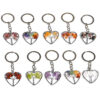 Wholesale Tree of Life Heart Keychain Pendant Natural Strawberry Crystal Fashion Accessory Gift