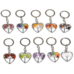 oly-ee024bdfd068cb8d4876d31b8115097c Wholesale Tree of Life Heart Keychain Pendant Natural Strawberry Crystal Fashion Accessory Gift