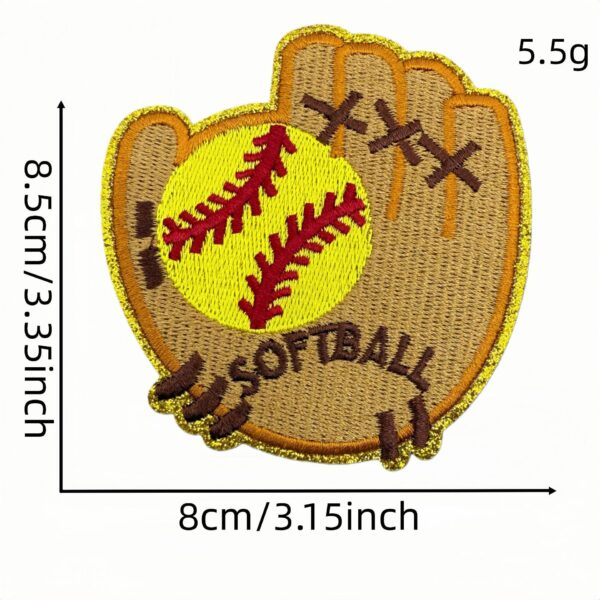 oly-ee1aa2007a156accc38f97b79e892dd4 Wholesale Cartoon Baseball Embroidered Patch - Yellow with Gold Edge Iron-On Clothing Accessory for Gift or Resale