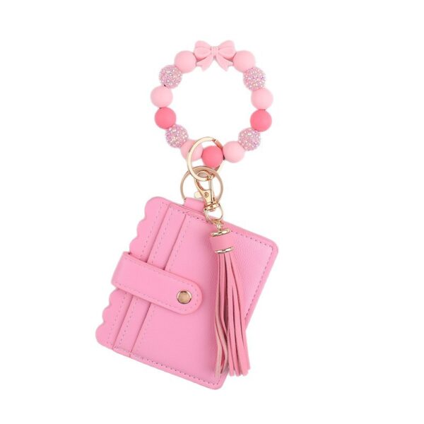 oly-ee25fe17f743a21e6132e2ece5eb56b6 Wholesale Pink Silicone Bow Card Holder Keychain Wallet Everyday Fashion Accessory for Party Gift