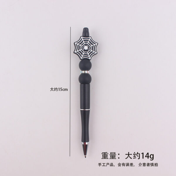 Wholesale Creative Handmade Spider Web Silicone Beaded Rotating Pen  Decorative Office Craft Supply