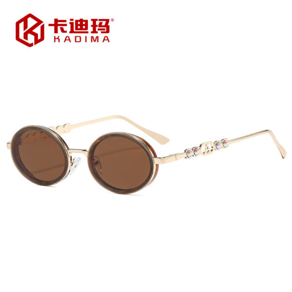 oly-ee30ce705e2e38b586f1e46889f8d49e Wholesale Metal Oval Rhinestone Sunglasses Trendy Fashion Accessory for Party or Boutique Resale