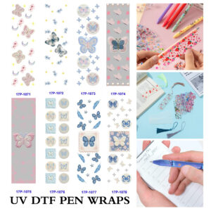 oly-ee33c885d7f50d782a2bf2ad9a2556e3 Wholesale 2/8/16pcs UV DTF Stickers Crescent Moon Floral Embroidered Butterfly Patterns Pen and Bookmark Stickers