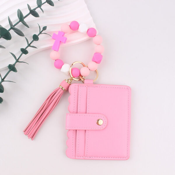 oly-ee3d134b947526c77cc205a4c4972a51 Wholesale Cross Design Silicone Keychain - Pink Charm Key Ring Fashion Accessory Gift
