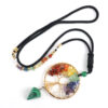 Wholesale Colorful Agate Crystal Tree of Life Pyramid Pendant Necklace Fashion Accessory