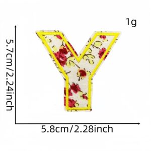 Y letter floral cloth stickers 30#