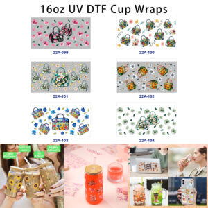 oly-ee63ed898ae27d2703fe96fdd9a9fec2 Wholesale 5pcs Watercolor Floral Fashion Tote Bag Multi Color Daisy Wildflower Leaf Mixed Print 16oz Cup UV DTF Wraps OLY Exclusive