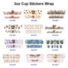Wholesale 8pcs Highland Cow Floral Animal Print 3oz Cup Stickers Wrap OLY Exclusive