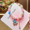 Wholesale Purple Floral Butterfly Bracelet Handmade Glass Bead Girls Travel Souvenir Boutique Resale