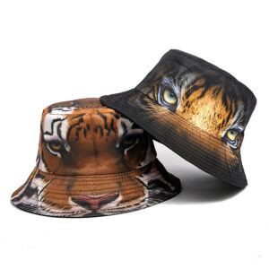 Wholesale Chic Tiger Print Reversible Fisherman Hat Summer Sunscreen Fashion Accessory for Resale