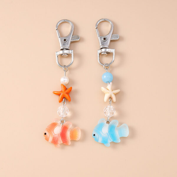 oly-eebddd319b241a0fe9d3d4914c2ded12 Wholesale Resin Starfish Clownfish Keychain Trendy Ocean Animal Key Ring for Gifts