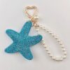 Wholesale Rhinestone Starfish Car Keychain Bag Charm for Wedding Gift Boutique Resale