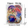 oly-eefc7efcd001494d968b12fa73ffa828 Wholesale 15-Piece Independence Day Embroidered Iron-On Patches Set, Round Patriotic Decorative Accents for DIY Clothing, Everyday Use