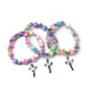 oly-ef21b4a9f895d64da22782c3bcb710f1 Wholesale Colorful Soft Clay Cross Rosary Beaded Bracelet Unisex Fashion Accessory Gift