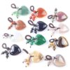 Wholesale Natural Crystal Heart Pendant Keychain Decorative Car Key Accessory for Boutique Resale
