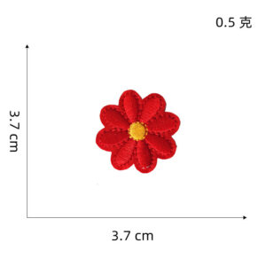 Red flower cloth patch 6 #