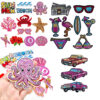 Wholesale Beach Ocean Series Polyester Sequined Octopus Patch Iron-On Embroidery DIY Car Clothing Accessory