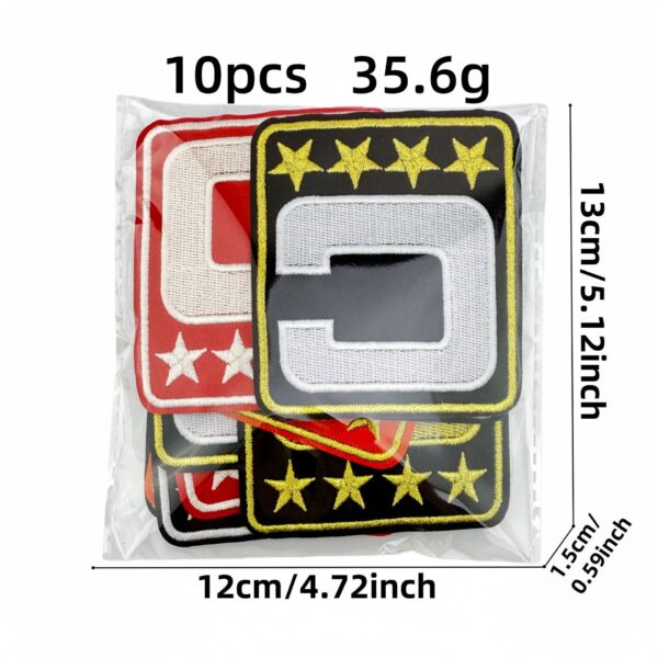 oly-ef86f121ff42c21d4432acaa8ed7e90f Wholesale Square Adhesive Embroidered Patches Star C Logo Set of 10 for Decorative Accent