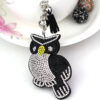 Wholesale Bright Red Cartoon Owl Keychain Korean Velvet Rhinestone Bag Charm Fashion Accessory Gift