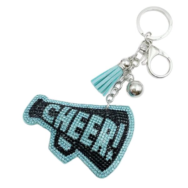 Wholesale Korean Velvet Rhinestone CHEER Keychain Stylish Bag Charm Gift