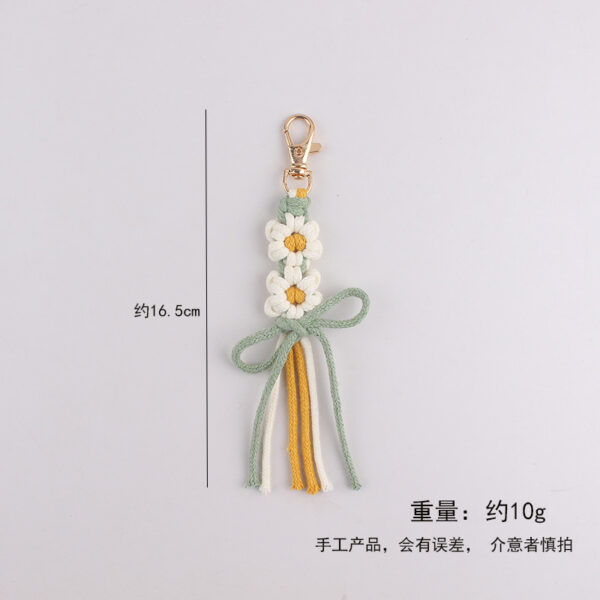 oly-efa234d8540ebf2d6d82110184f39cef Wholesale Cotton Rope Bohemian Handmade Flower Keychain Bag Charm Gift for Women