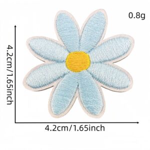 Light blue large floral fabric patch #4