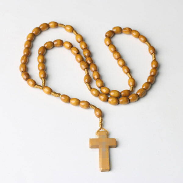 oly-efce339f691505f5ae323bec3beb8062 Wholesale Handmade Wooden Cross Rosary Necklace Chic Fashion Accessory for Gift or Boutique Resale