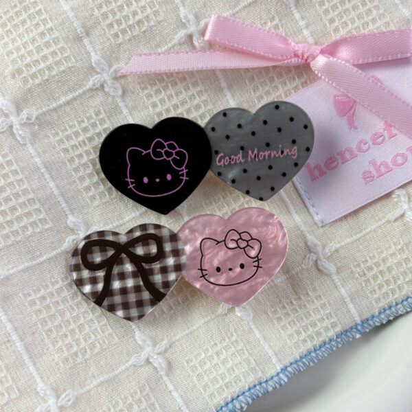 Wholesale Y2K Heart Duckbill Hair Clip Acrylic Coffee Color Fashion Hair Accessory