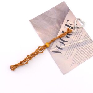 Brown woven lipstick mesh bag
