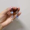 oly-eff222bef8bde5bb791fa6429d784159 Wholesale Glass Star Geometric Spiral Earrings, Chic Jewelry Accessory for Casual Wear