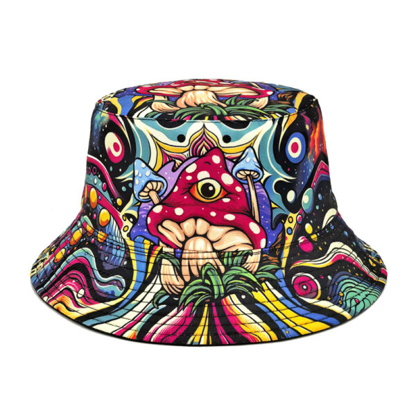 Wholesale Trendy Mushroom Cartoon Print Bucket Hat for Outdoor Sun Protection Casual Wear