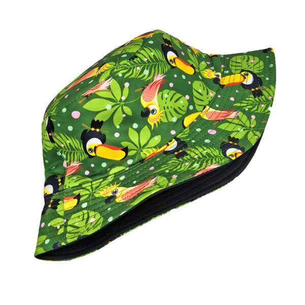 Wholesale Trendy Woodpecker Print Bucket Hat for Women Summer Outdoor Sun Protection