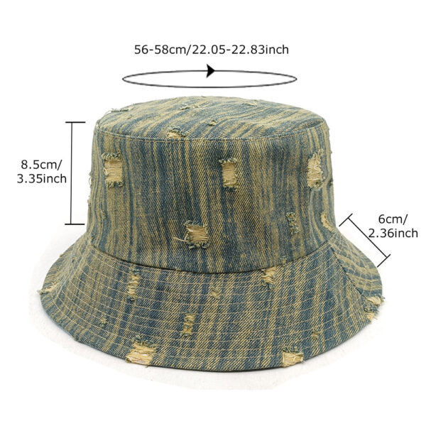 oly-f00f1f1ed9856264c9066a061519ac3f Wholesale Fashion Distressed Denim Fisherman Hat Unisex Dark Blue Sun Protection for Resale