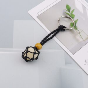 Black rope + yellow stone keychain