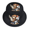 Wholesale Stylish Double Sided Monkey Print Bucket Hat Black Sun Protection Outdoor Casual Fashion Accessory