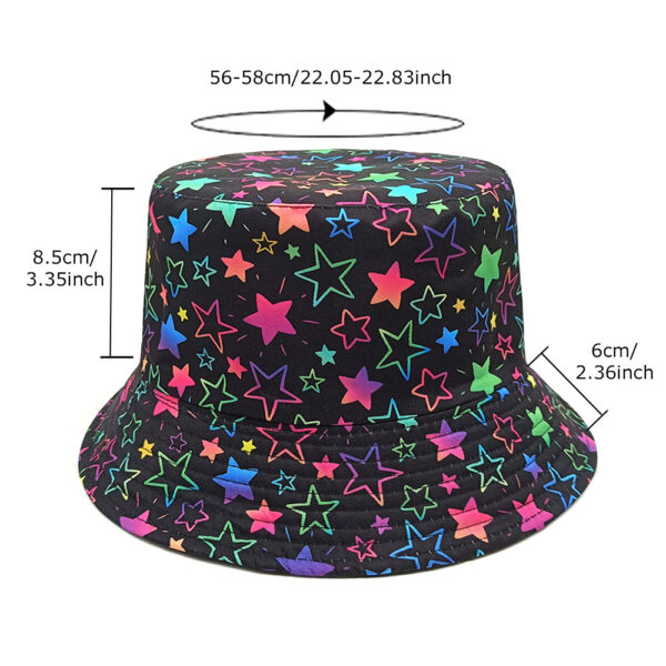 oly-f05c3867248279356331e7425041124a Wholesale Colorful Five Point Star Fisherman Hat Chic Sunscreen Bucket Hat for Couples Outdoor Hiking