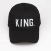 oly-f05c9603210c605c8834c8660925ab41 Wholesale Cotton Baseball Cap with King Queen Letter Embroidery for Couple Fashion Accessory