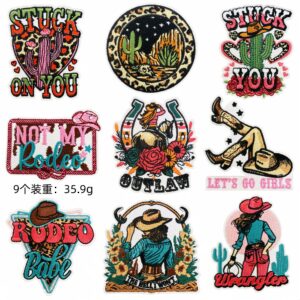 Cowgirl patch a set of 9 pieces