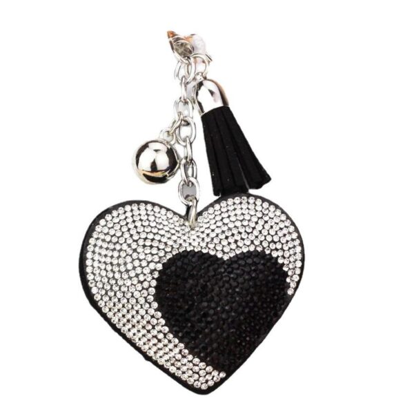 oly-f06b8d0335070285f95fe997cd3dd2d6 Wholesale Leather Rhinestone Heart Keychain with Tassel for Women Fashion Accessory