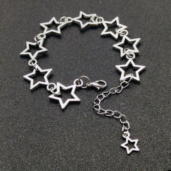 Wholesale Hollow Five-Point Star Bracelet Trendy Gothic Zinc Alloy DIY Hand Jewelry for Women Everyday Wear