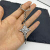 Wholesale Zinc Alloy Silver 3D Cross Keychain Pendant Vintage Punk Bag Charm