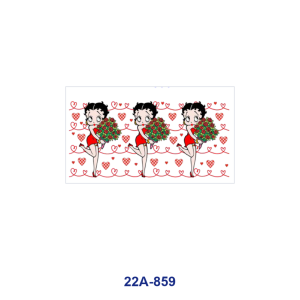 oly-f0a86834df88578d76379d8bcc70c9f5 Wholesale 5pcs Retro Cute Betty Boop Heart Lip Diamond Checkered Hibiscus Rose Mixed Decor Prints 16oz Cup UV DTF Wraps