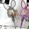 Wholesale Beaded Rabbit Charm Pen Cute Bling Design Green Refil Everyday Office Decor Gift