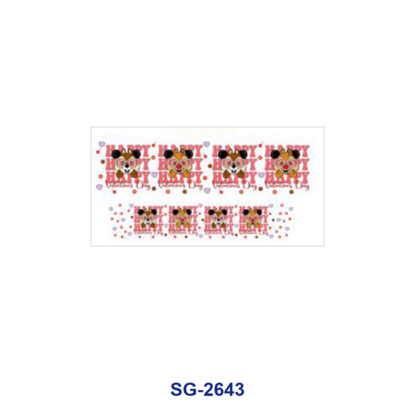 Wholesale 8pcs Cartoon Valentine Heart Print 3oz Cup Stickers Wrap OLY Exclusive