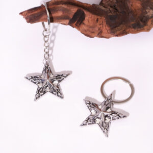 oly-f0c433c774cdb139a5558b48dfb33b6e Wholesale European Style Five Point Star Keychain Pendant Zinc Alloy Car Key Accessory